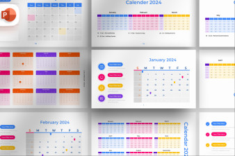 2024 Calendar PowerPoint Infographic Template